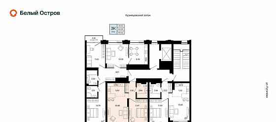 2-комн. квартира, 39.03 м2, 3/31 эт. Уфа