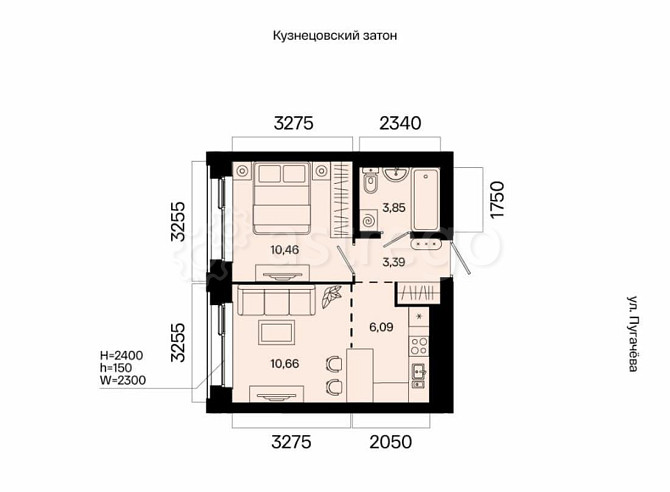 2-комн. квартира, 34.45 м2, 15/31 эт. Уфа - изображение 7