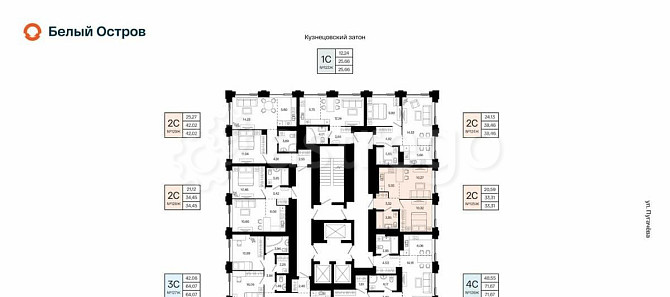 2-комн. квартира, 33.31 м2, 19/31 эт. Уфа - изображение 1