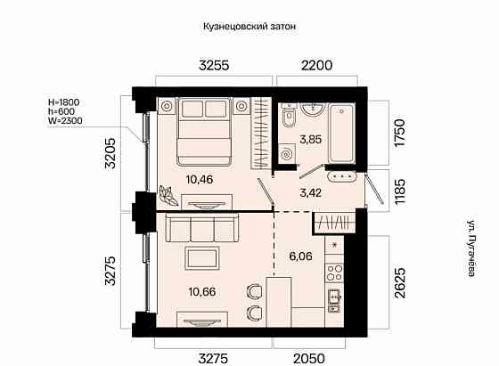 2-комн. квартира, 34.45 м2, 19/31 эт. Уфа