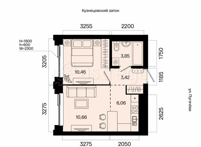2-комн. квартира, 34.45 м2, 19/31 эт. Уфа - изображение 2