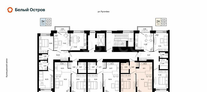 2-комн. квартира, 39.98 м2, 3/31 эт. Уфа - изображение 2