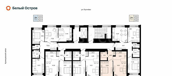2-комн. квартира, 39.98 м2, 4/31 эт. Уфа - изображение 1