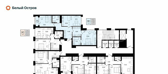 3-комн. квартира, 73.99 м2, 2/9 эт. Уфа - изображение 5