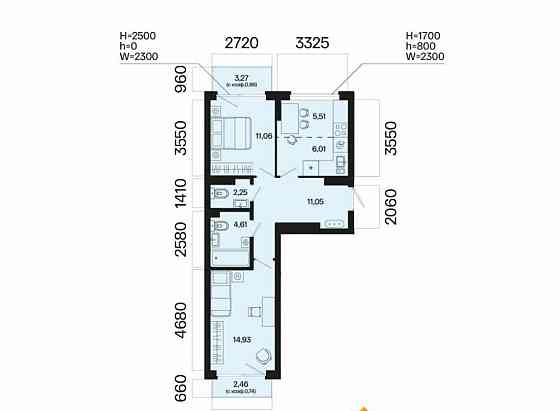 3-комн. квартира, 57.14 м2, 5/7 эт. Уфа