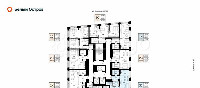 3-комн. квартира, 59.68 м2, 11/31 эт. Уфа - изображение 1