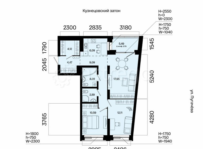 3-комн. квартира, 74.15 м2, 4/31 эт. Уфа - изображение 2