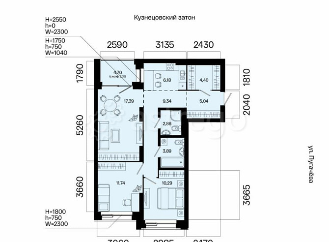 3-комн. квартира, 73.48 м2, 7/31 эт. Уфа - изображение 7