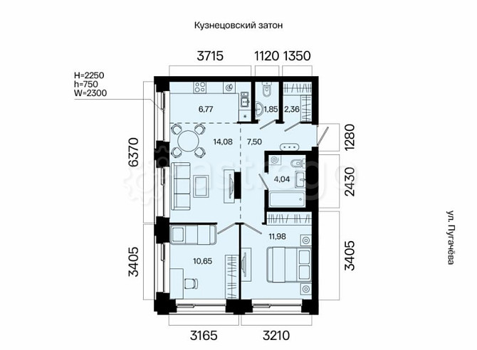 3-комн. квартира, 59.23 м2, 2/31 эт. Уфа - изображение 1
