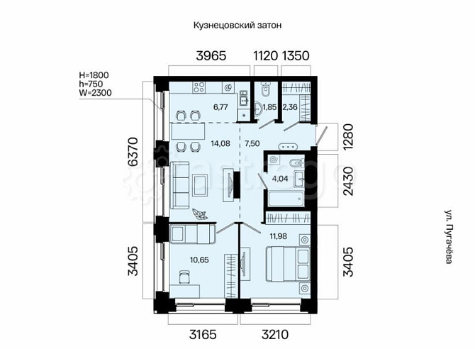 3-комн. квартира, 59.23 м2, 3/31 эт. Уфа - изображение 2
