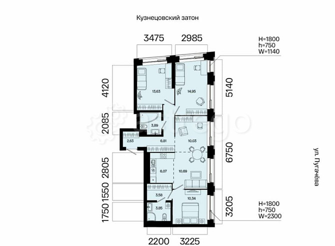 4-комн. квартира, 86.47 м2, 7/31 эт. Уфа - изображение 2