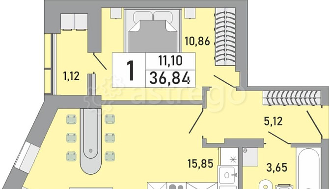 1-комн. квартира, 26.1 м2, 16/24 эт. Уфа - изображение 2