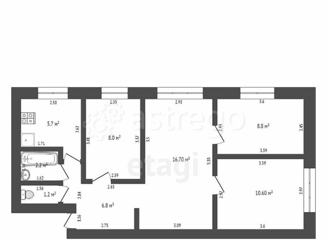 4-комн. квартира, 60 м2, 1/5 эт. Уфа - изображение 5