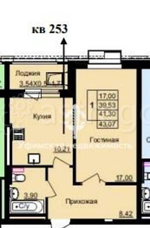 1-комн. квартира, 41.3 м2, 3/14 эт. Уфа - изображение 1