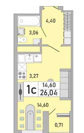 1-комн. квартира, 26.04 м2, 12/24 эт. Уфа