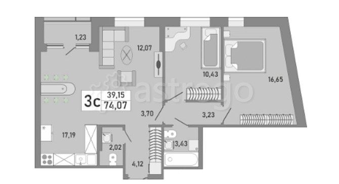 2-комн. квартира, 72 м2, 7/24 эт. Уфа - изображение 2