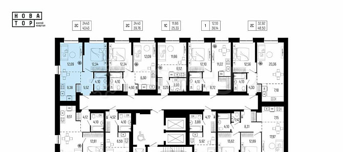 2-комн. квартира, 43.43 м2, 18/25 эт. Уфа - изображение 7