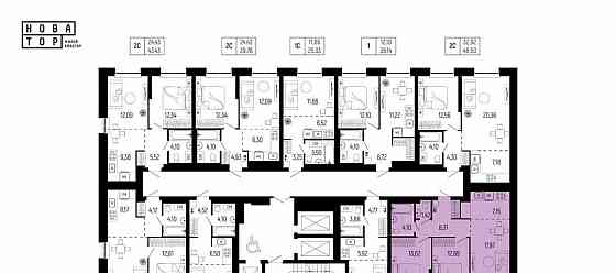 3-комн. квартира, 65.46 м2, 14/25 эт. Уфа