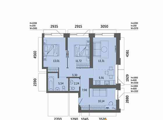4-комн. квартира, 72.25 м2, 30/32 эт. Уфа