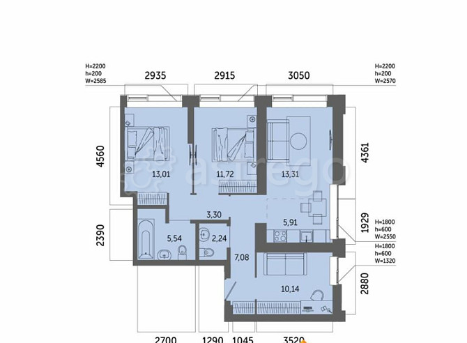 4-комн. квартира, 72.25 м2, 30/32 эт. Уфа - изображение 1