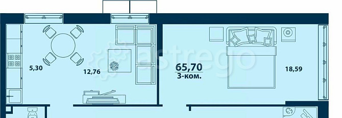 3-комн. квартира, 65.7 м2, 20/24 эт. Уфа - изображение 1