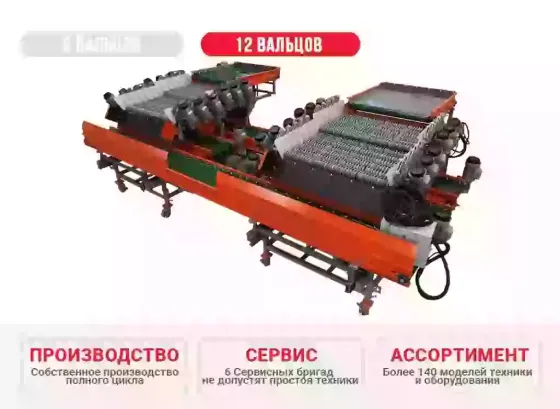 Сдвоенный вальцово-спиральный калибровщик ВСК-12-1200W/1600W КлинМаш Санкт-Петербург