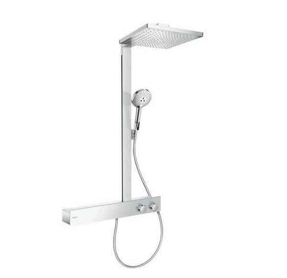Душевая стойка Hansgrohe, Raindance E, смеситель - термостат ShowerTablet 600, верхний душ - есть Москва