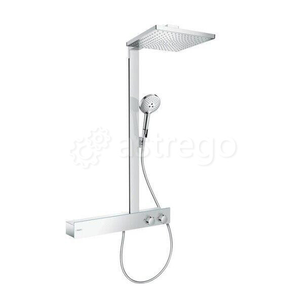 Душевая стойка Hansgrohe, Raindance E, смеситель - термостат ShowerTablet 600, верхний душ - есть Москва - изображение 1