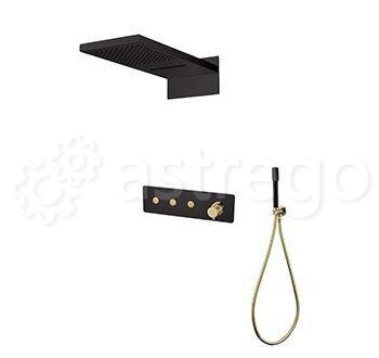Душевой комплект BOHEME Fusion 130-BG Black/Gold Новосибирск - изображение 1