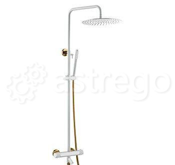 Душевая стойка BOHEME Uno 468-T-WG White/Gold Новосибирск - изображение 1