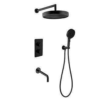 Душевой комплект BOHEME Cell с 3-х режимным термостатом и изливом Fusion 427-B Black Новосибирск