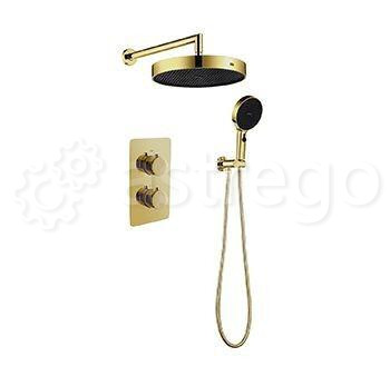 Душевой комплект BOHEME Cell с 2-х режимным термостатом 427-G Gold Новосибирск - изображение 1