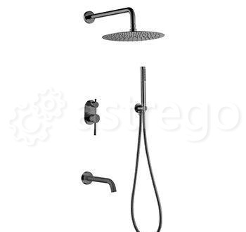 Душевой комплект BOHEME Uno 464-2-SGM Shine Gun Metal Новосибирск - изображение 1