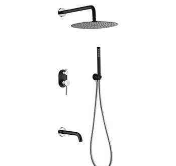 Душевой комплект BOHEME Uno 464-2-BCR Black/Chrome Новосибирск