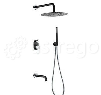 Душевой комплект BOHEME Uno 464-2-BCR Black/Chrome Новосибирск - изображение 1