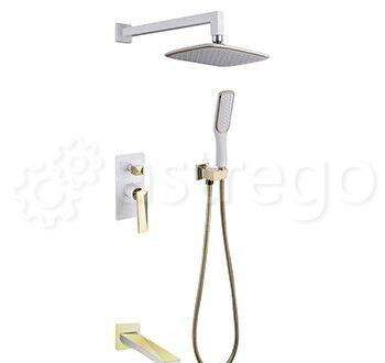 Душевой комплект BOHEME Venturo 384-W-2 White/Gold Новосибирск - изображение 1