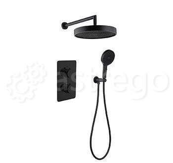 Душевой комплект BOHEME Cell с 3-х режимным термостатом 427-B Black Новосибирск - изображение 1