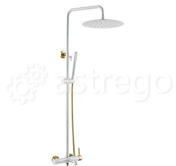 Душевая стойка BOHEME Uno 468-WG White/Gold Новосибирск - изображение 1