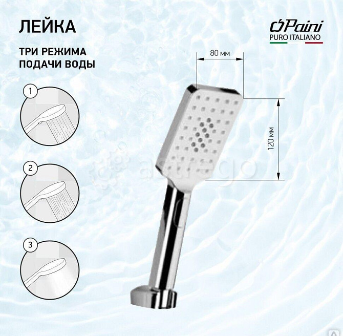 Душевая лейка ручная PAINI Ravenna, хром (CR) Новосибирск - изображение 1
